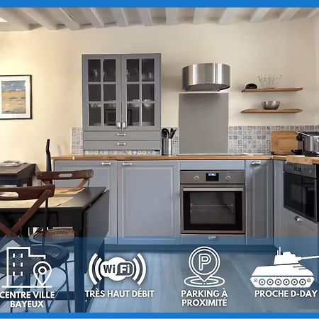 Les Remparts Apt Spacieux 1 Er Etage Renove Joliment Decore Bien Equipe Plein Centre Bayeux Proche Plages Du Debarquement Parking Gratuit A Proximite Exterior photo